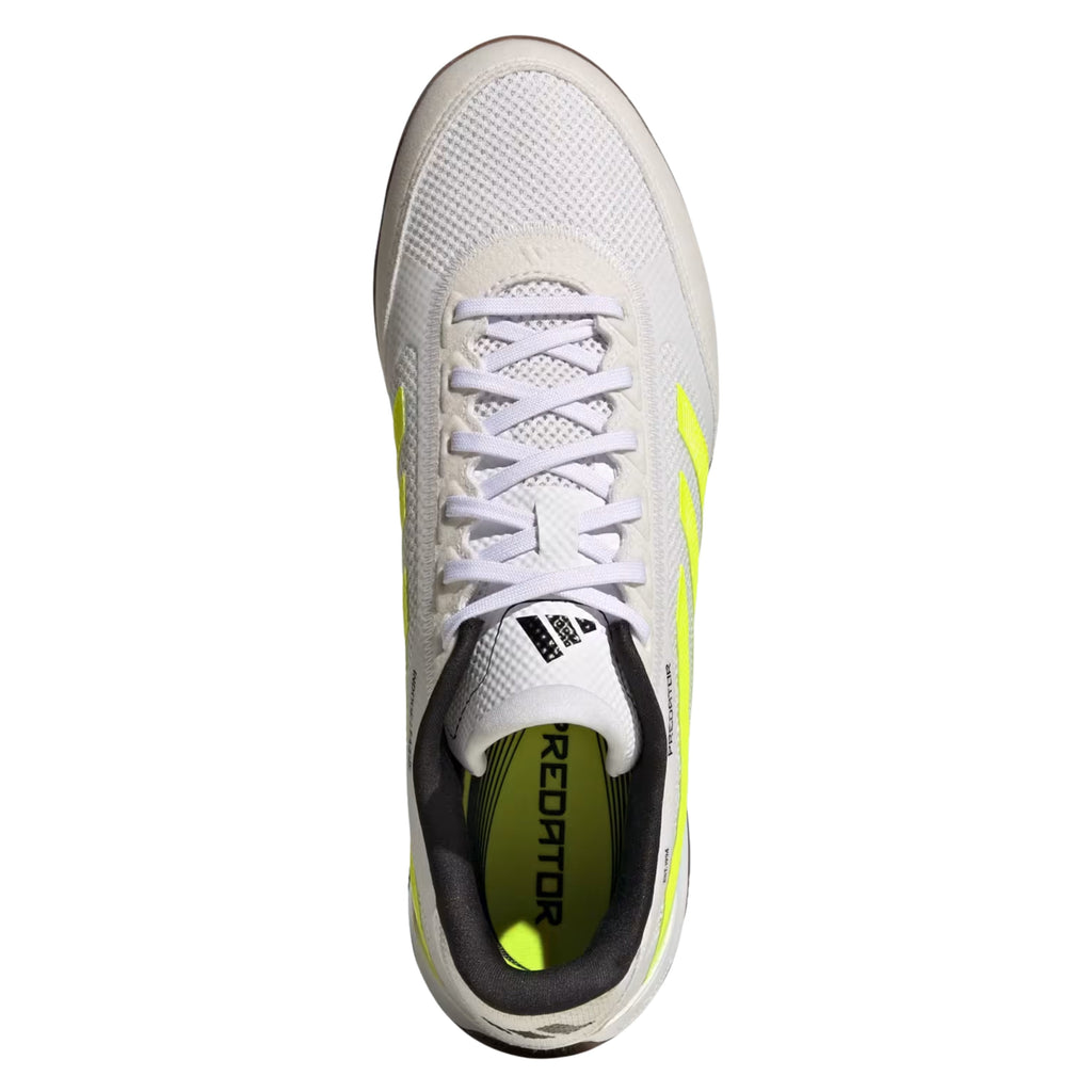 adidas Predator League Indoor Soccer Shoes (White/Lucid Lemon/Black)