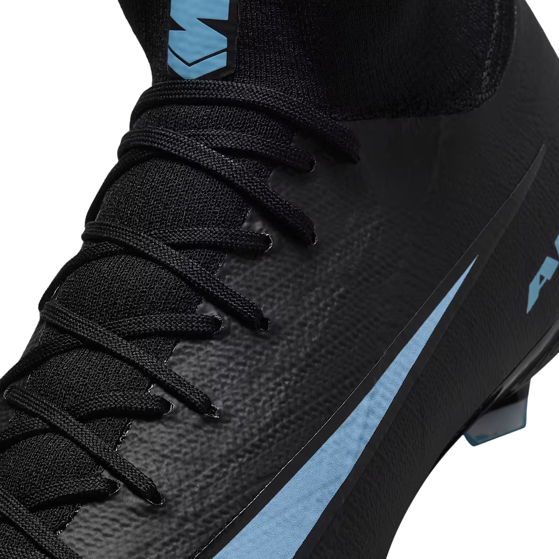 Nike Zoom Mercurial Superfly 10 Pro Firm Ground Soccer Cleats (Black/Ice Blue)