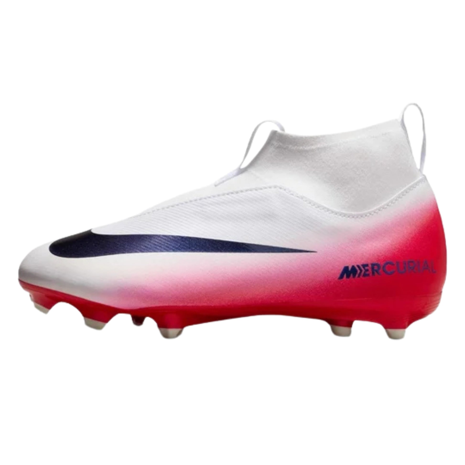 Nike Youth Jr. Zoom Superfly 10 Academy Level Eight Firm Ground/Multi Ground Soccer Cleats (University Red/Dark Obsidian)