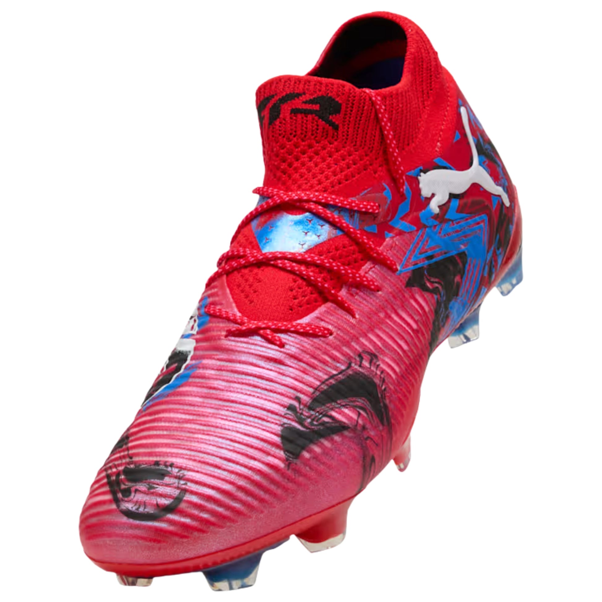 Puma Future 8 Ultimate Playmaker Firm Ground Soccer Cleats (Red/Black/Blue/Pink Pixel)