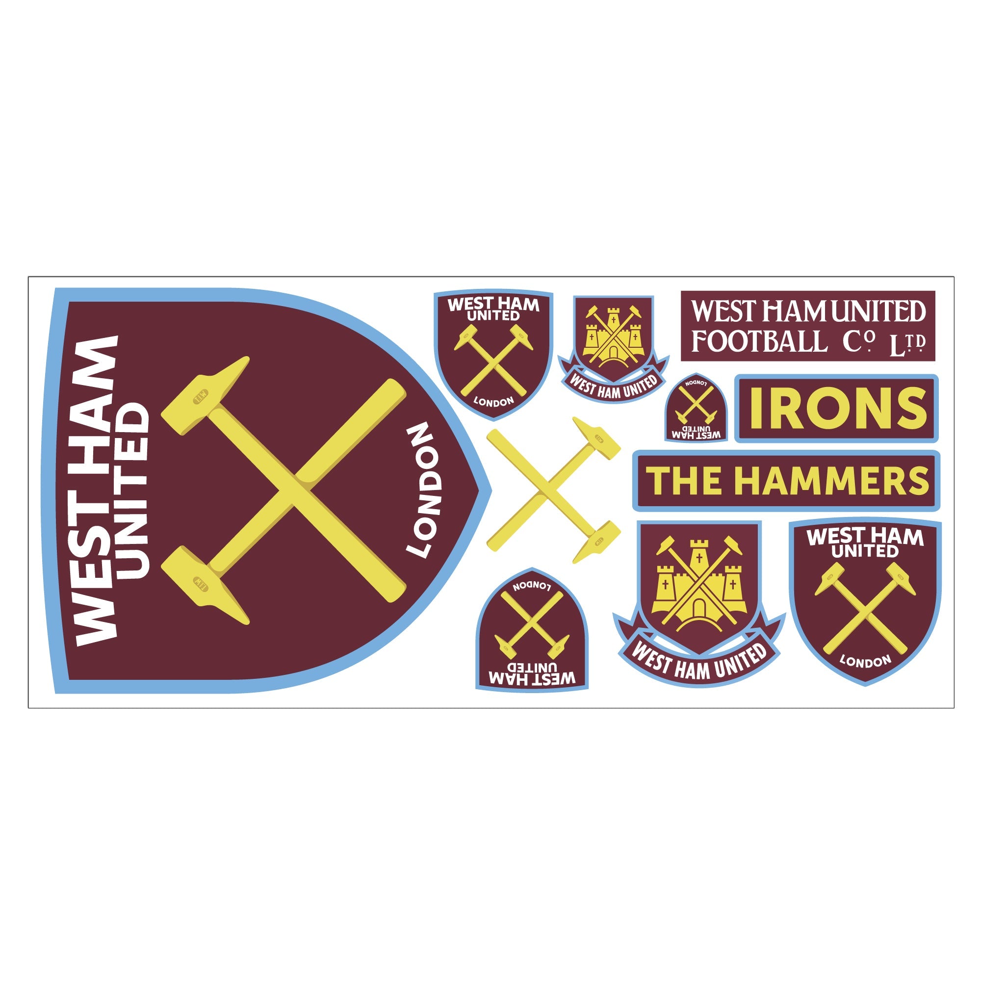 West Ham United Football Club - Decal Sticker Set