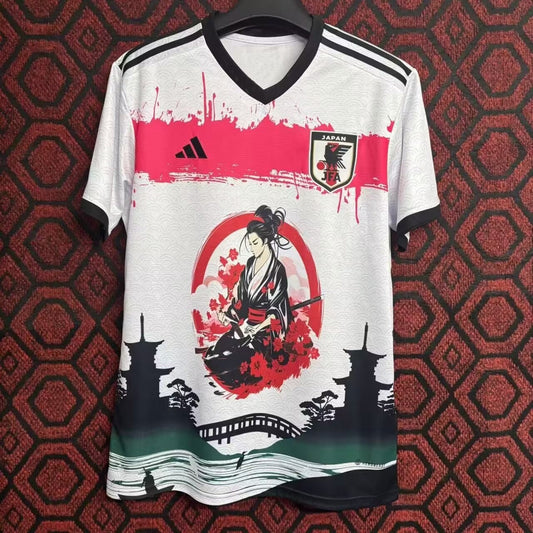 Japan Samurai Special Edition Jersey 24/25 front view, featuring intricate samurai-inspired designs and Japan’s iconic football crest