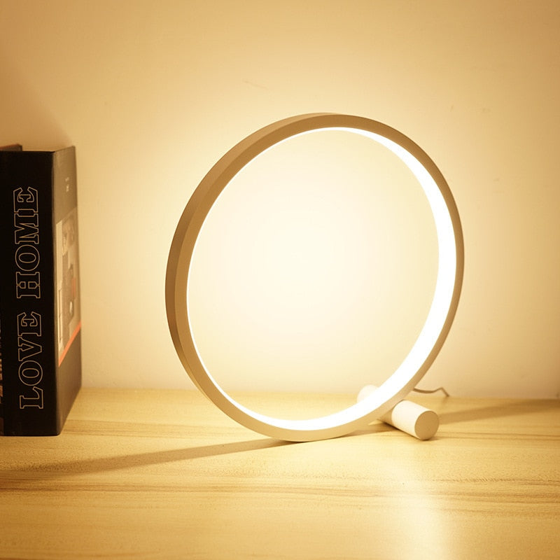 LED Table Lamp Ring Dimmable Bedside Light