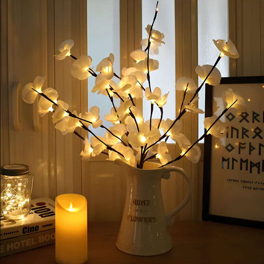 LED Lighted Artificial Branch Table Lamp