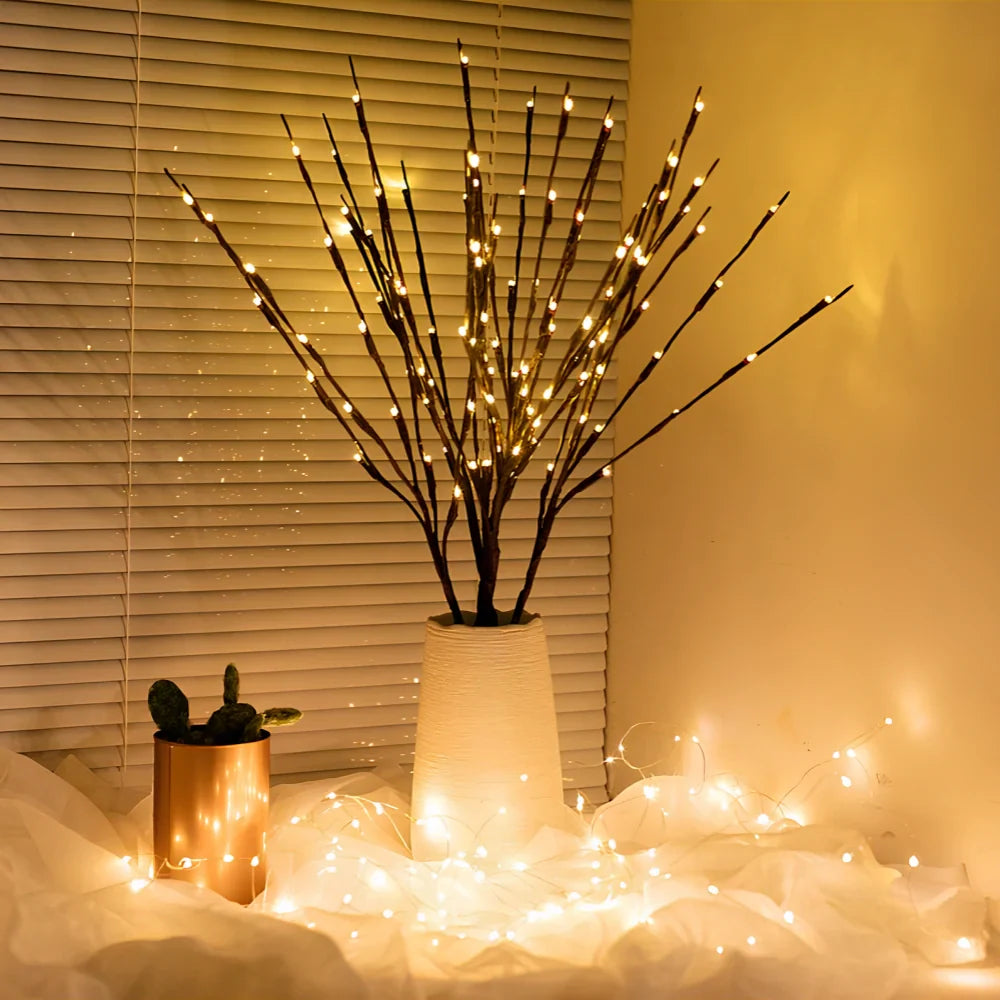 LED Lighted Artificial Branch Table Lamp