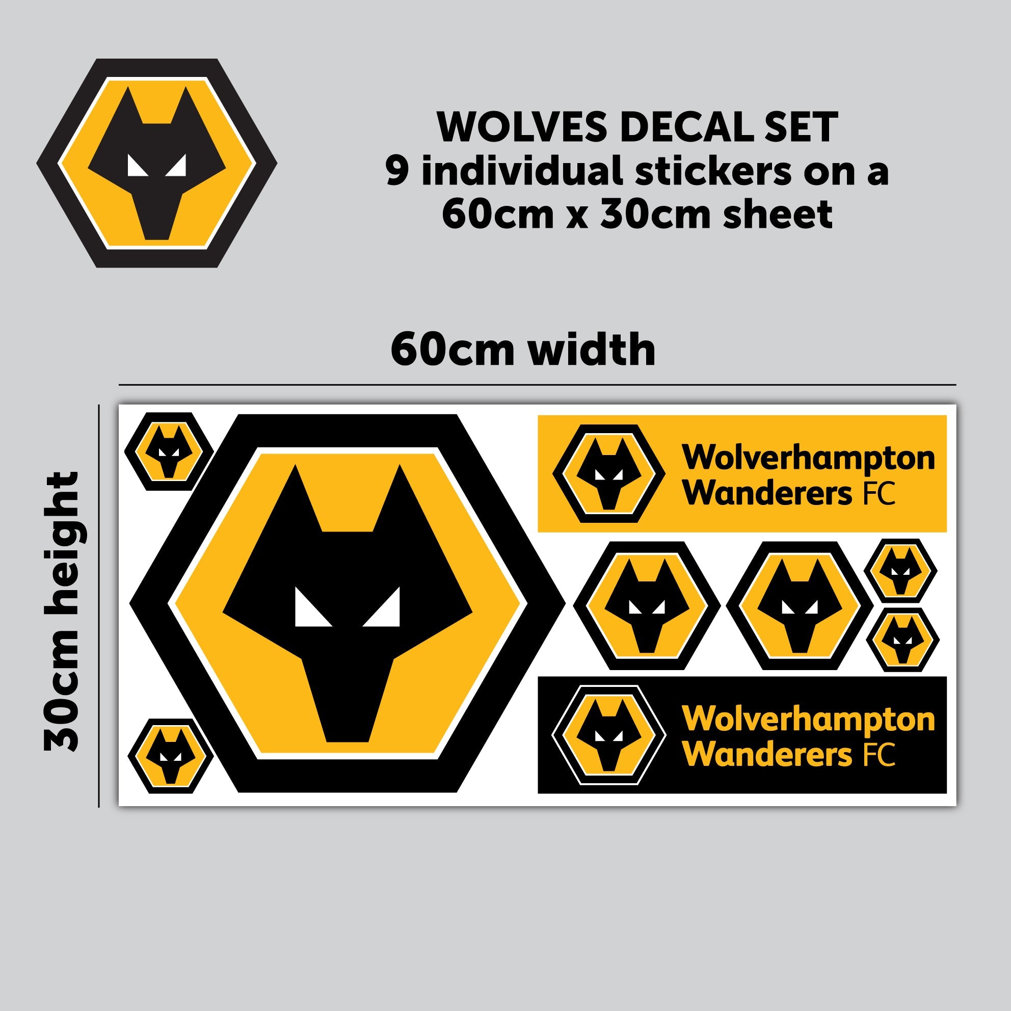 Wolverhampton Wanderers Football Club - Decal Sticker Set
