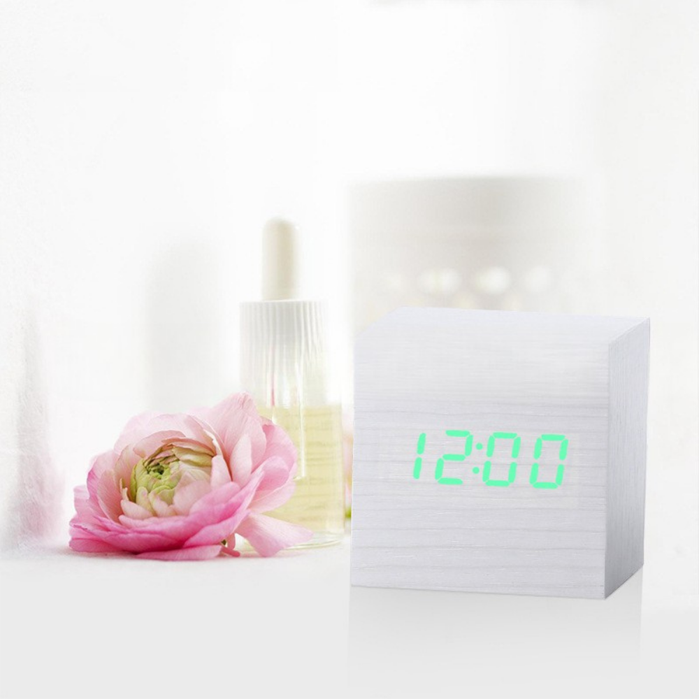 Wooden Digital LED Alarm Clock Display