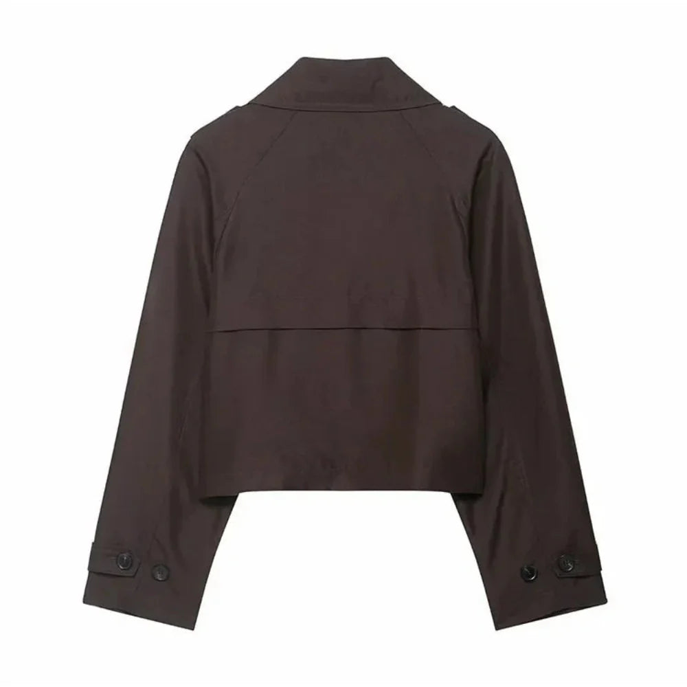 Women’s Chic Trench Coat - Stylish Double-Breasted Outerwear