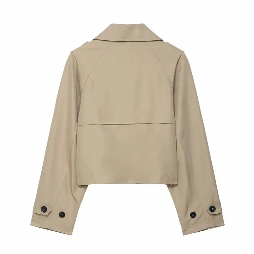 Women’s Chic Trench Coat - Stylish Double-Breasted Outerwear
