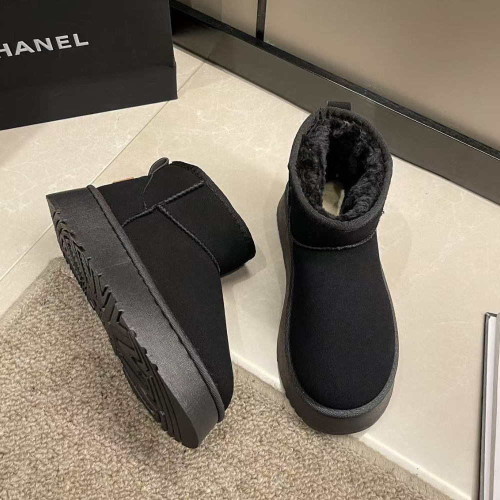 Women’s Trendy Platform Ankle Boots - Warm Fur Lining Comfortable Fit