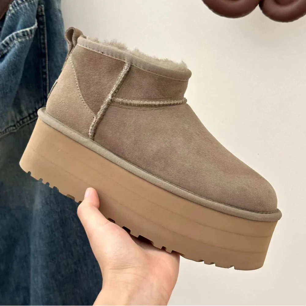 Women’s Platform Ankle Boots - Warm Fur Lining Stylish Comfort