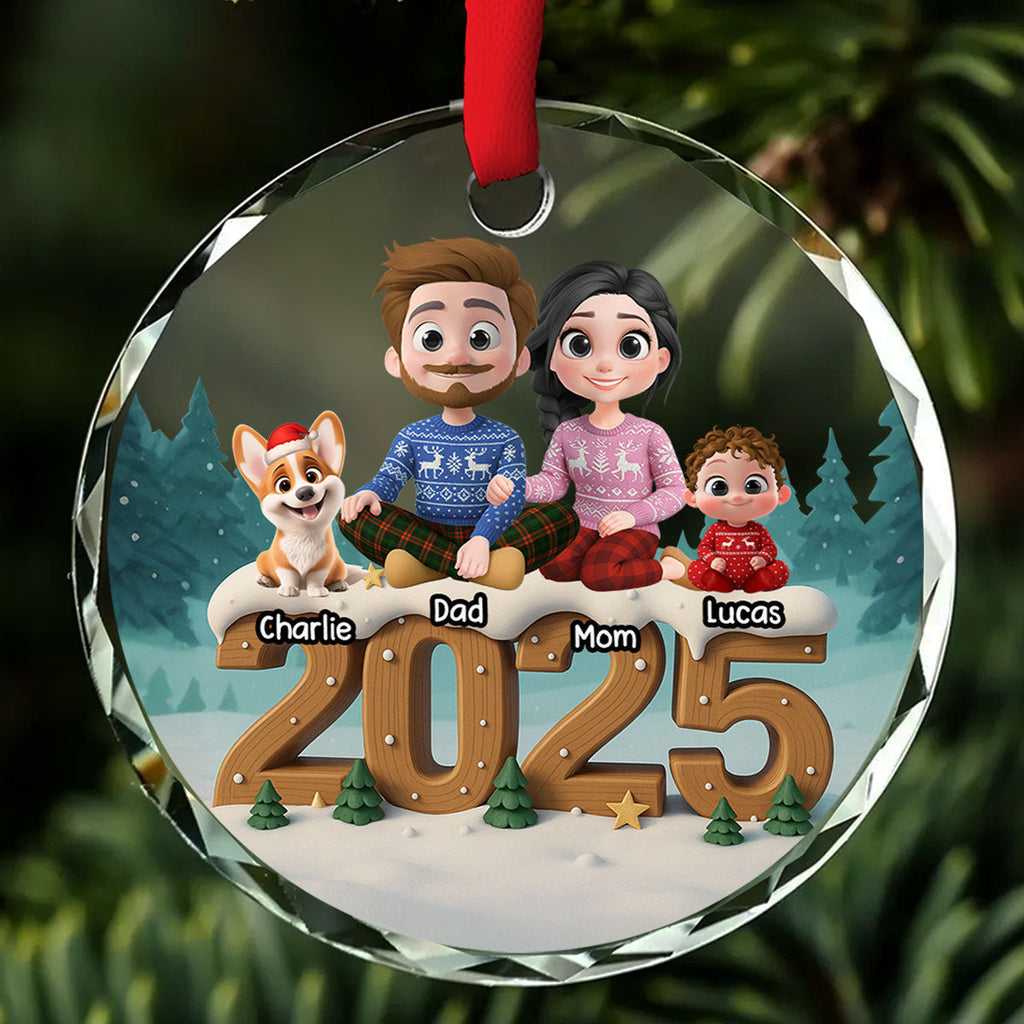 As A Family Now Onwards - Personalized Custom 3D Effect Glass Ornament