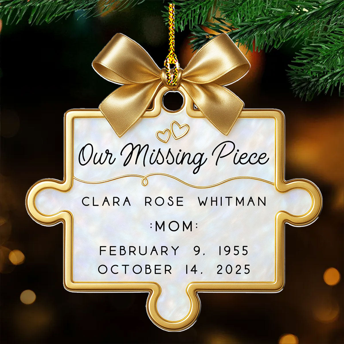 A Piece Of Us Gone - Personalized Custom Acrylic Ornament