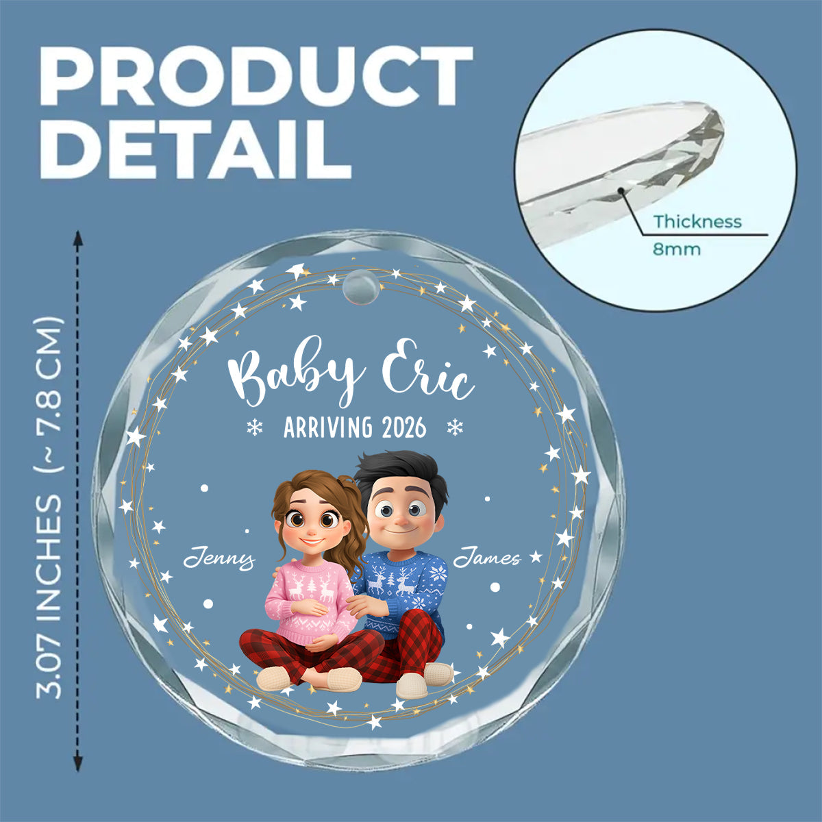 Arrive To This World - Personalized Custom Glass Ornament