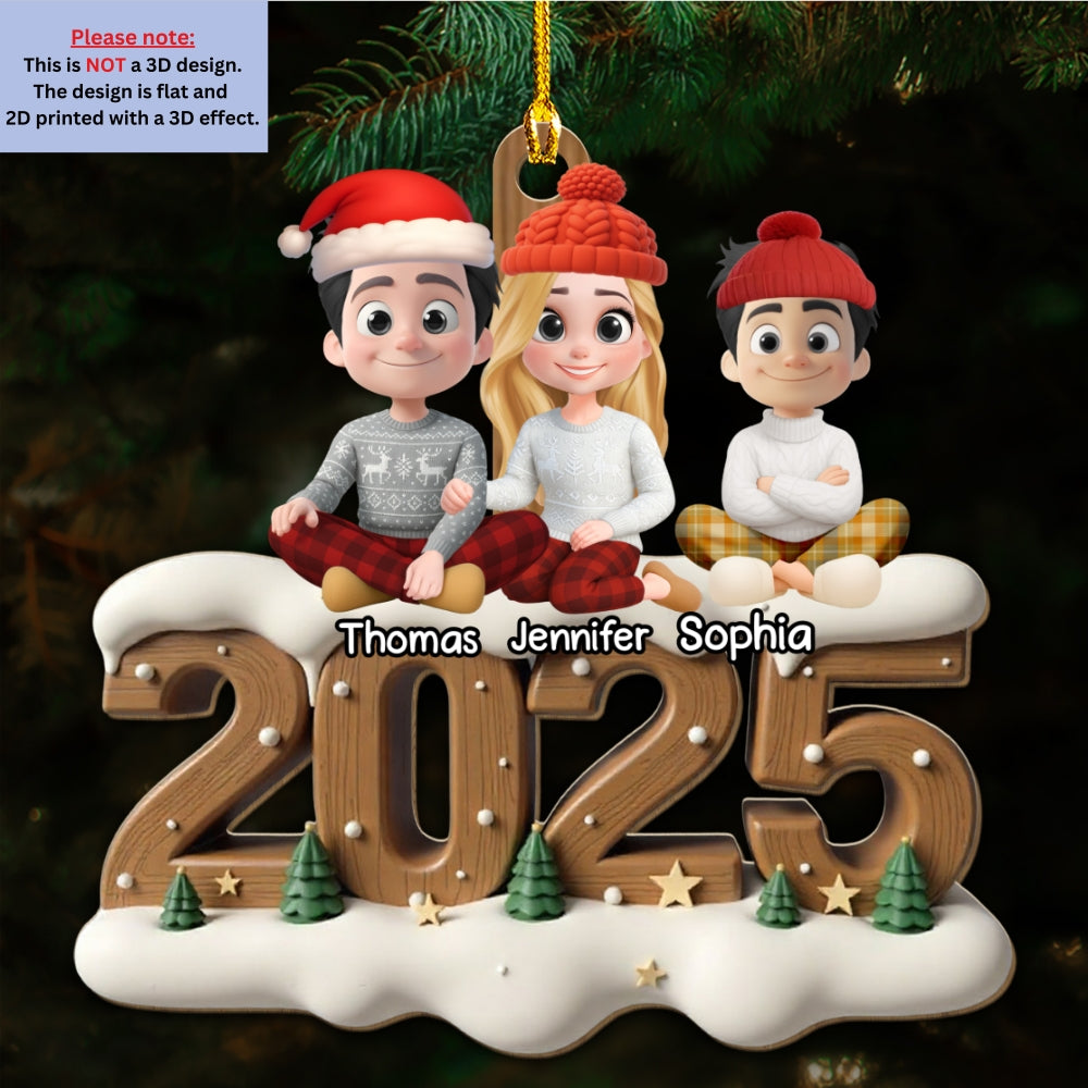 As A Family Now Onwards - Personalized Custom 3D Effect Wood Ornament