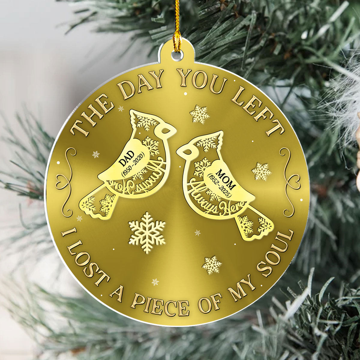 A Piece Of My Soul - Personalized Custom 3D Effect Acrylic Ornament