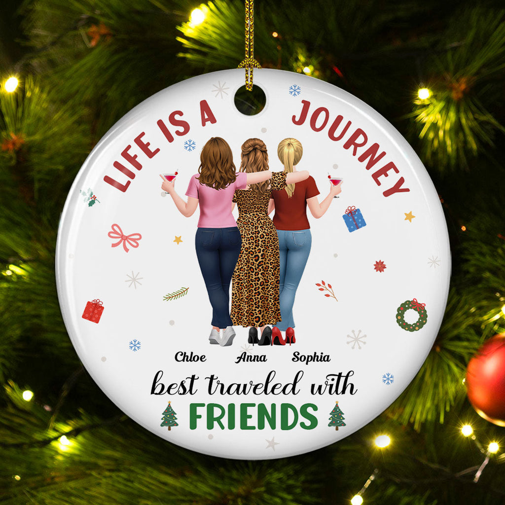 A Journey With Who I Love - Personalized Custom Ceramic Ornament