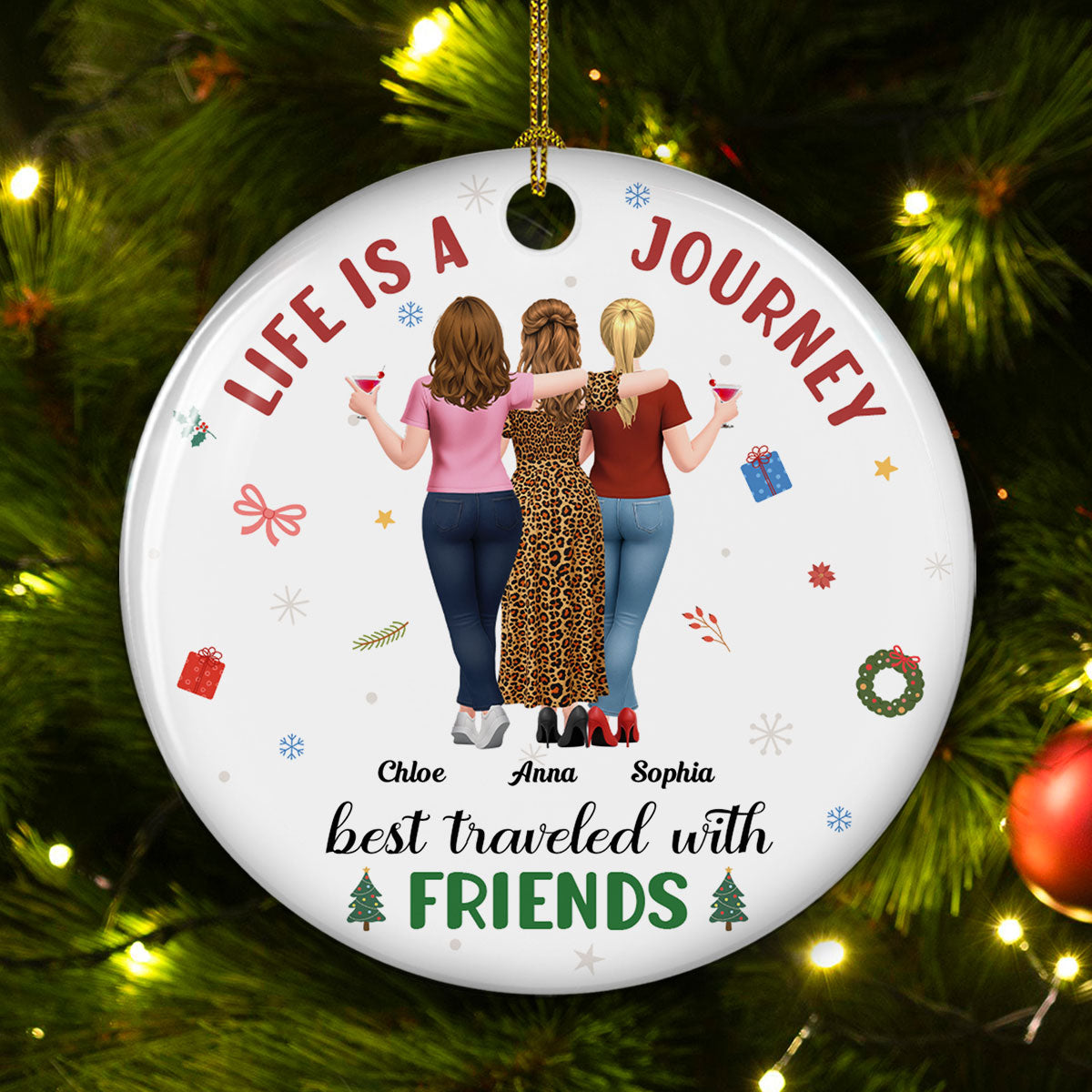 A Journey With Who I Love - Personalized Custom Ceramic Ornament