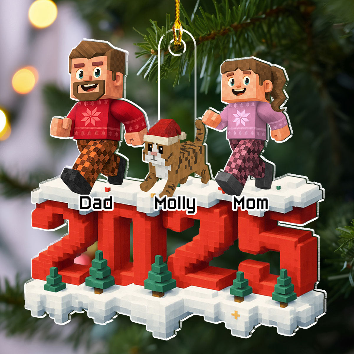All Of Us And Cats - Personalized Custom 3D Effect Acrylic Ornament