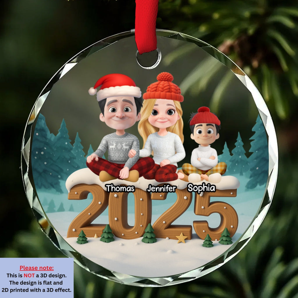 As A Family Now Onwards - Personalized Custom 3D Effect Glass Ornament