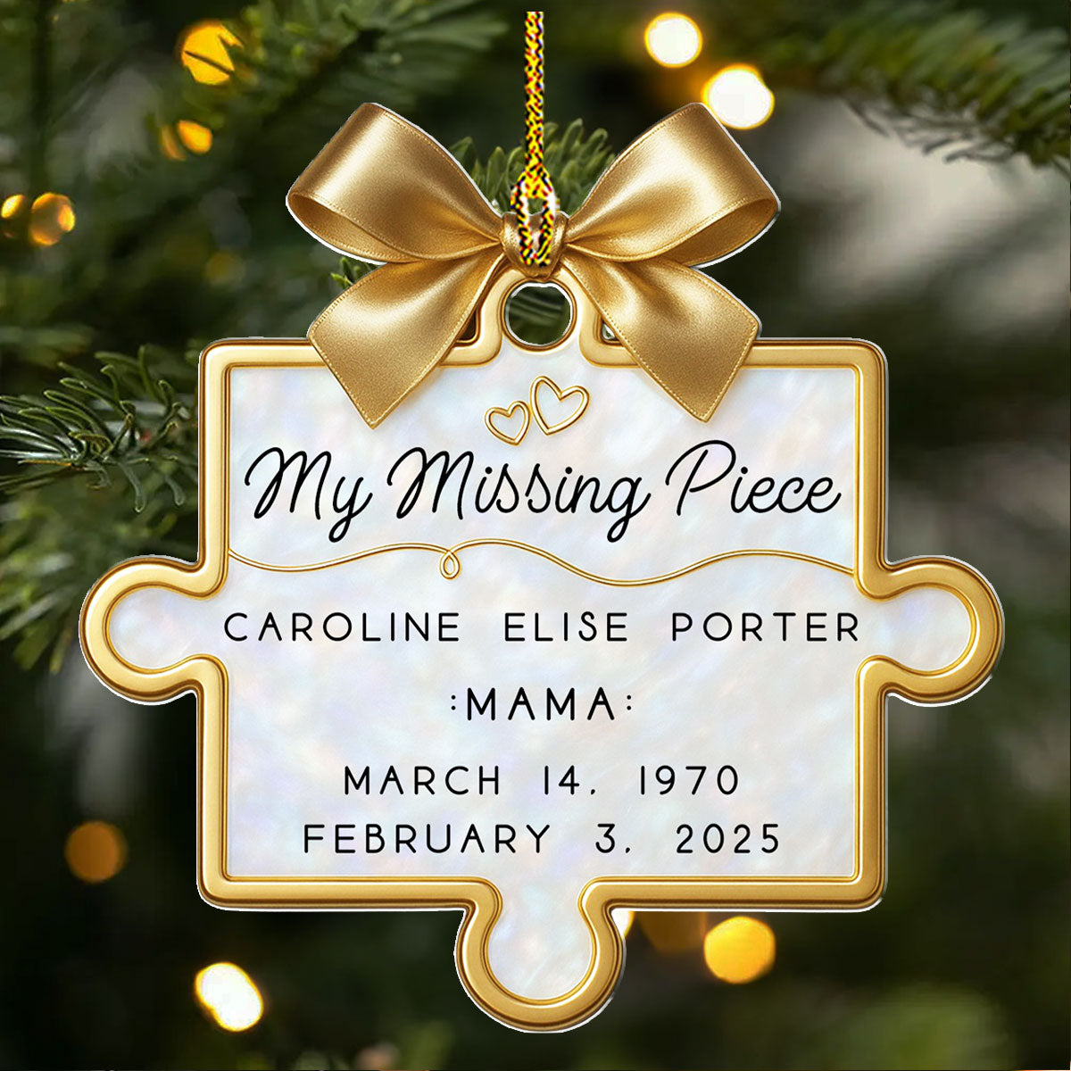 A Piece Of Us Gone - Personalized Custom Acrylic Ornament