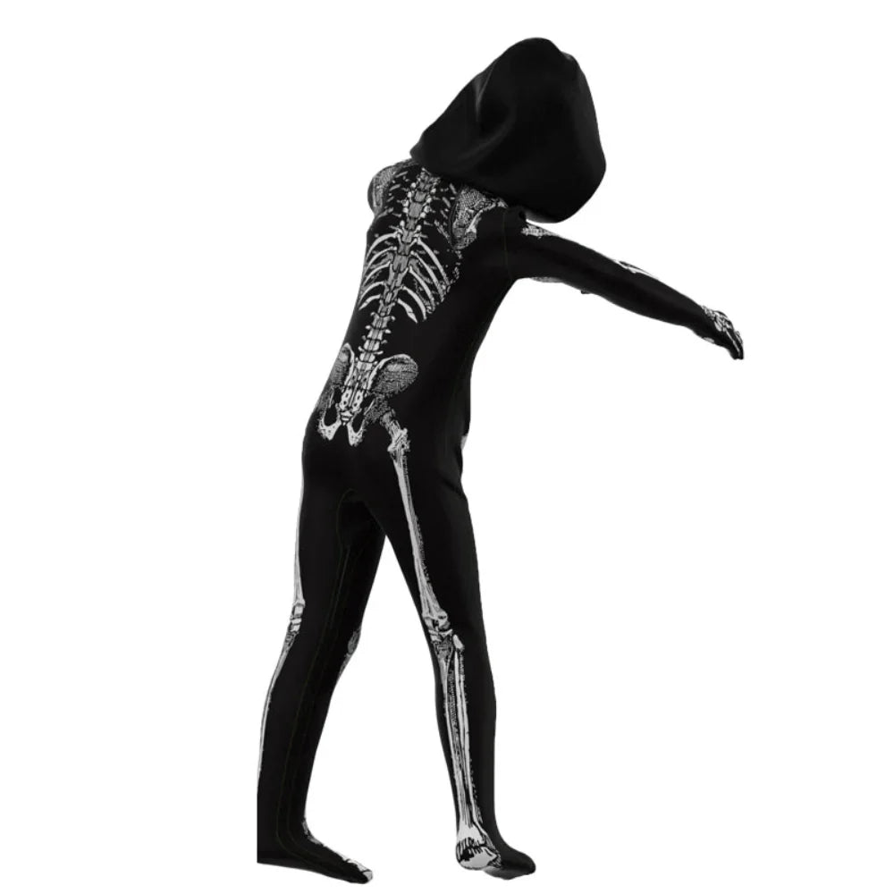 Zombie Skull Jumpsuit Kids Halloween Costume