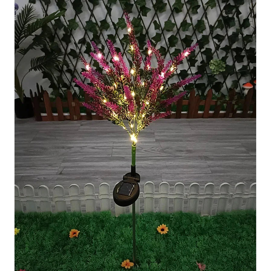 Luminous Bloom - Solar LED Garden Flower Lights for Outdoor Décor, Waterproof, Energy Efficient Lavender Design