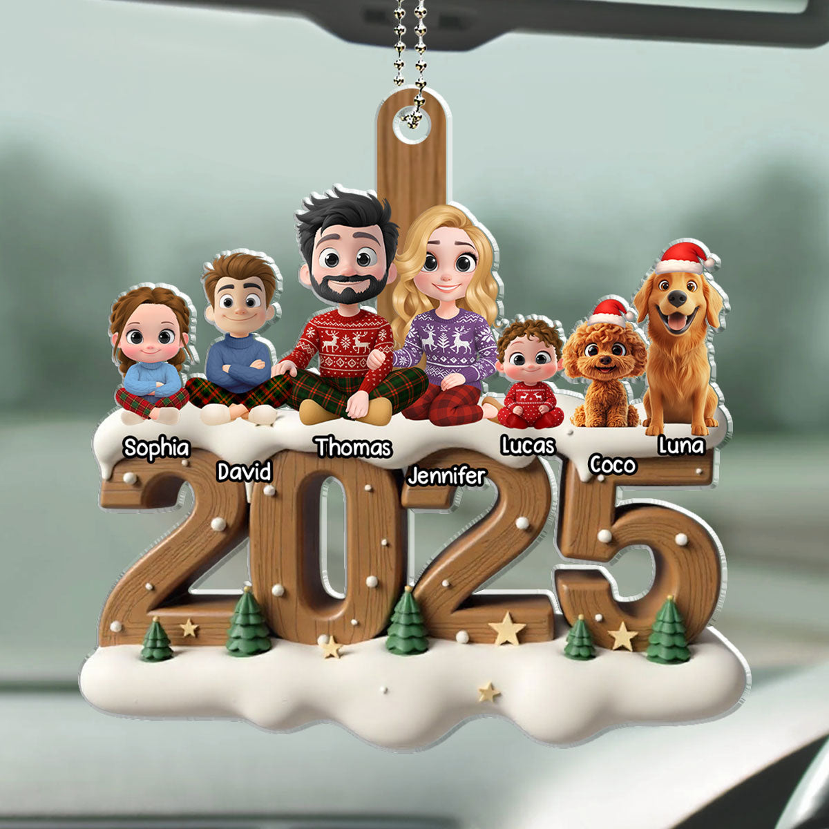 As A Family Onwards Extended Ver - Personalized Custom 3D Effect Car Ornament