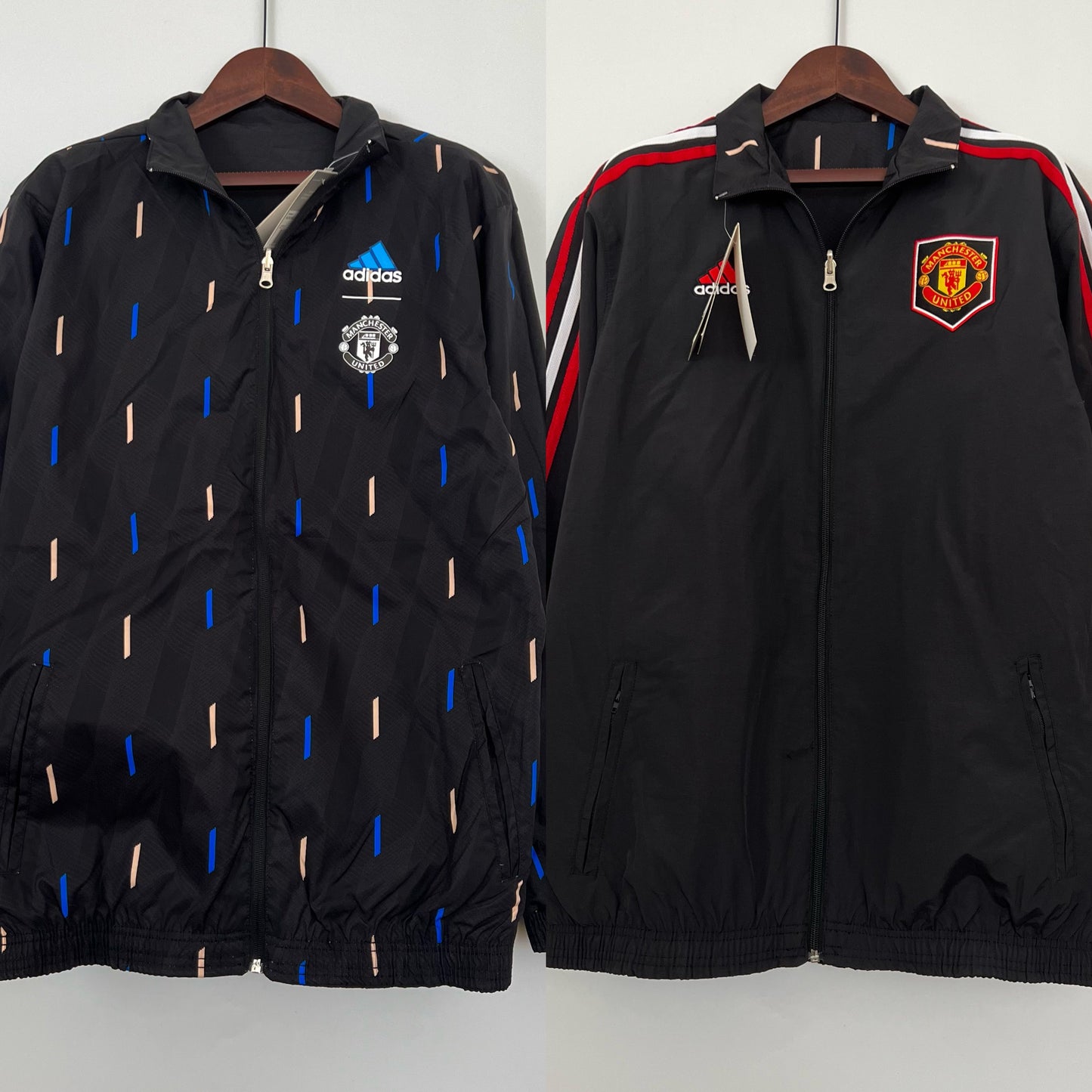 black side of the 23/24 Manchester United reversible trench coat