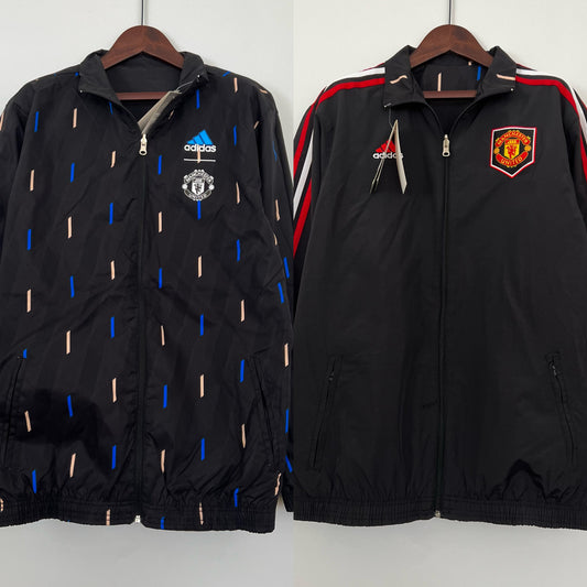 black side of the 23/24 Manchester United reversible trench coat