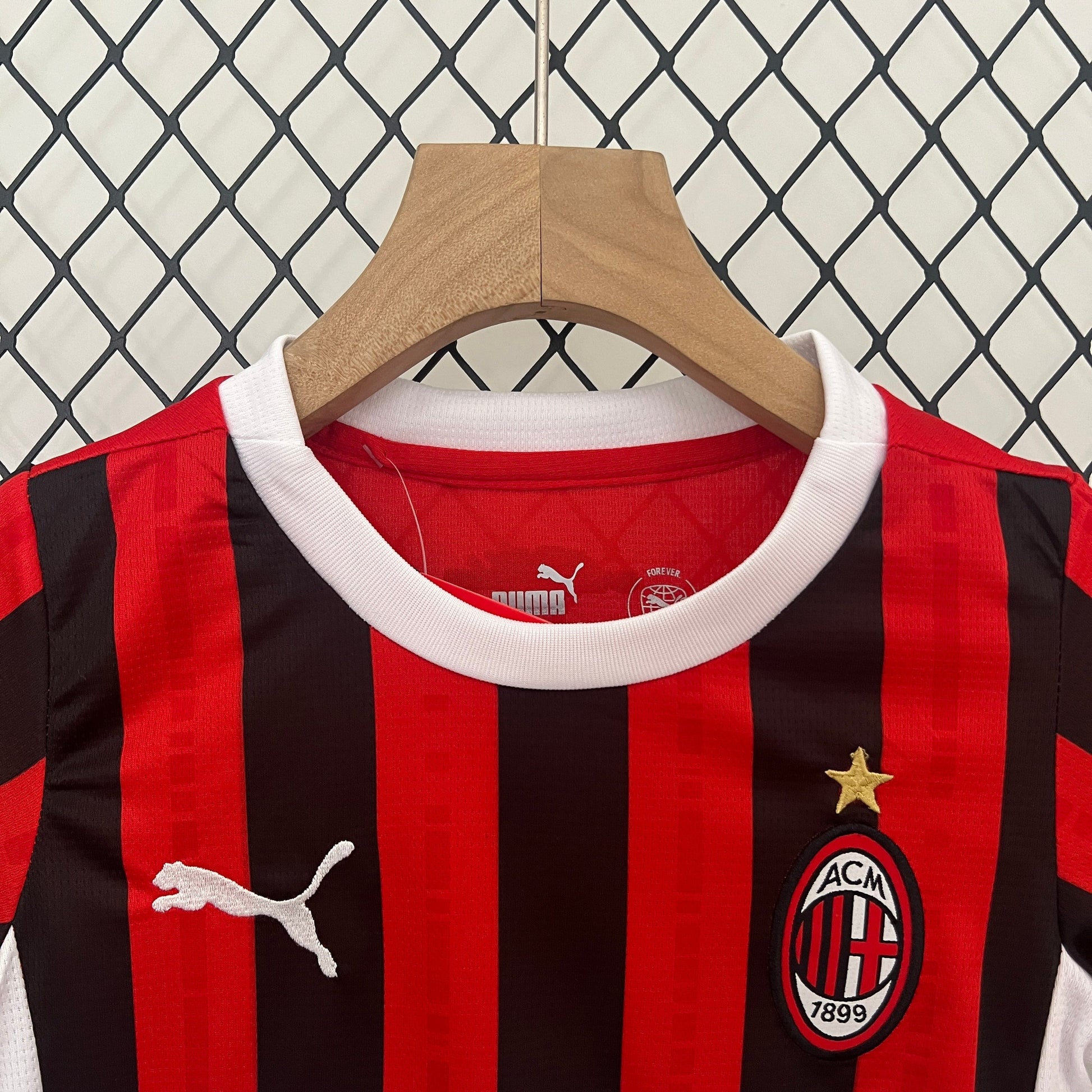 AC Milan 24-25 Kids Jersey - Featuring the iconic red and black stripes and club crest