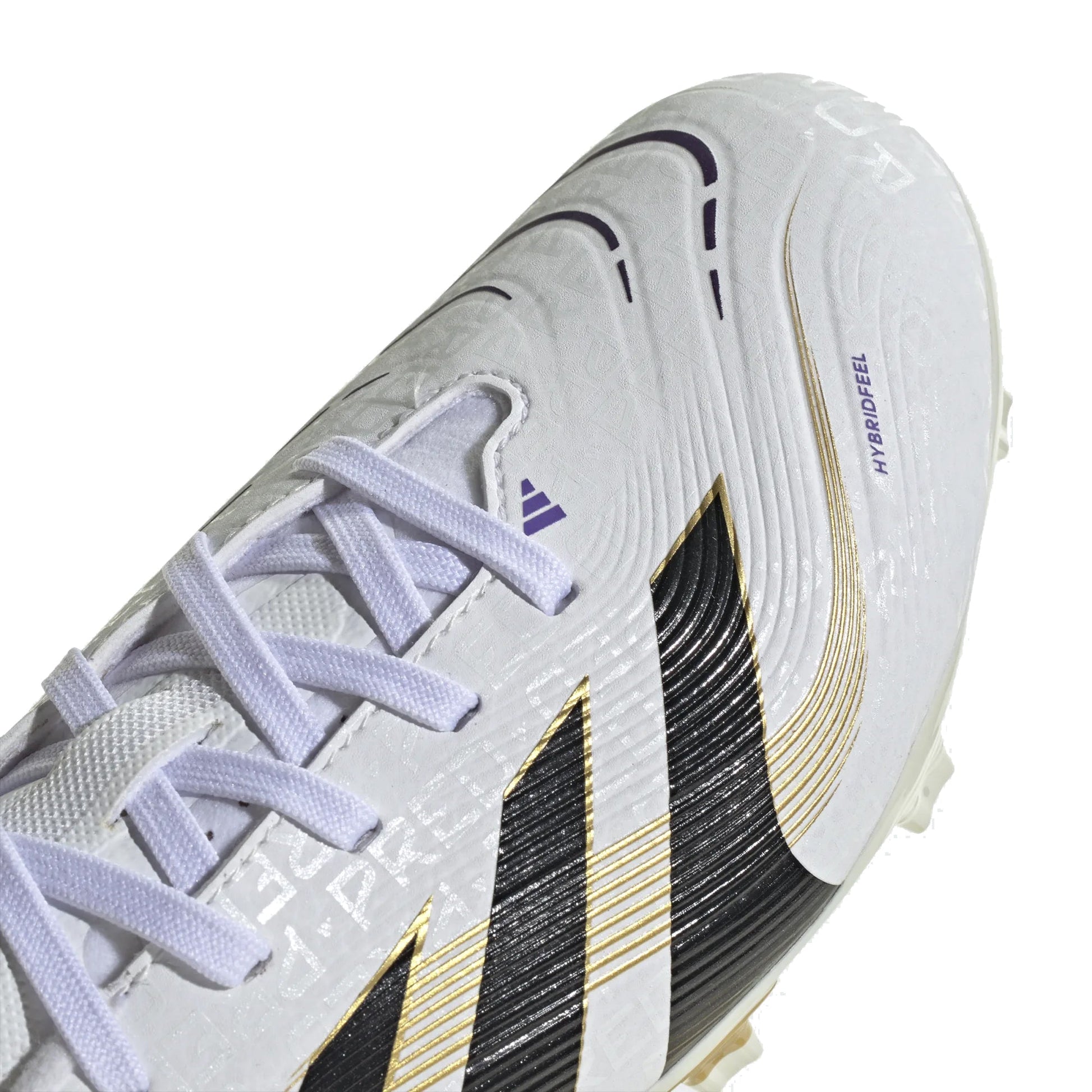 adidas Youth Jr. Predator League FG/MG Junior Soccer Cleats (White/Black/Gold Metallic)
