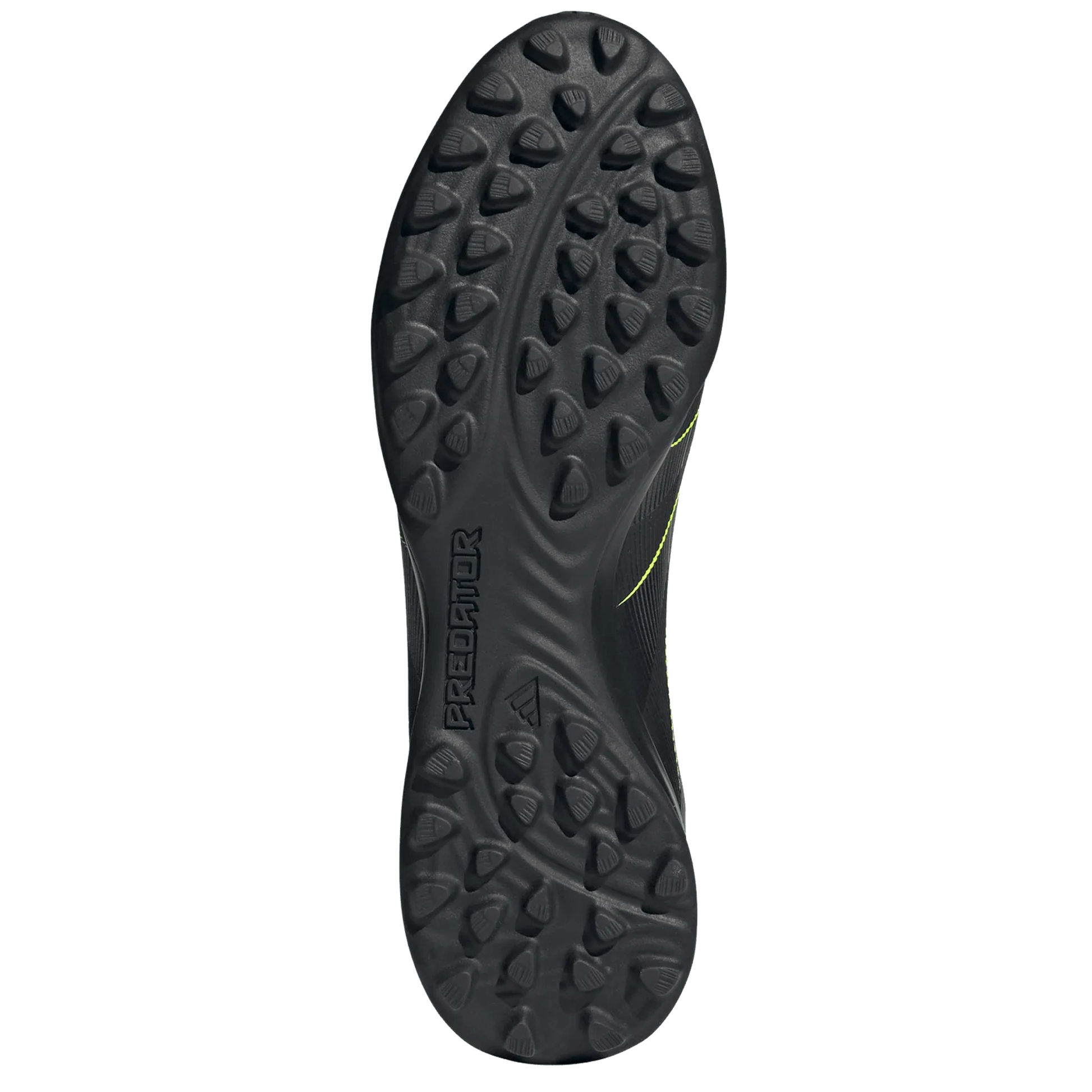 adidas Predator League Turf Firm Ground Soccer Cleats (Black/Iron Metallic/Lucid Lemon)
