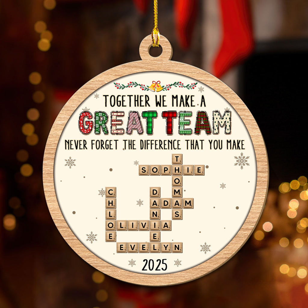 Amazing Team - Personalized Custom 3D Effect Wood Ornament