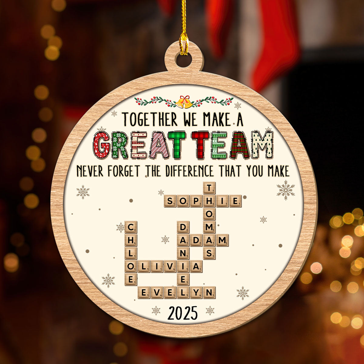 Amazing Team - Personalized Custom 3D Effect Wood Ornament