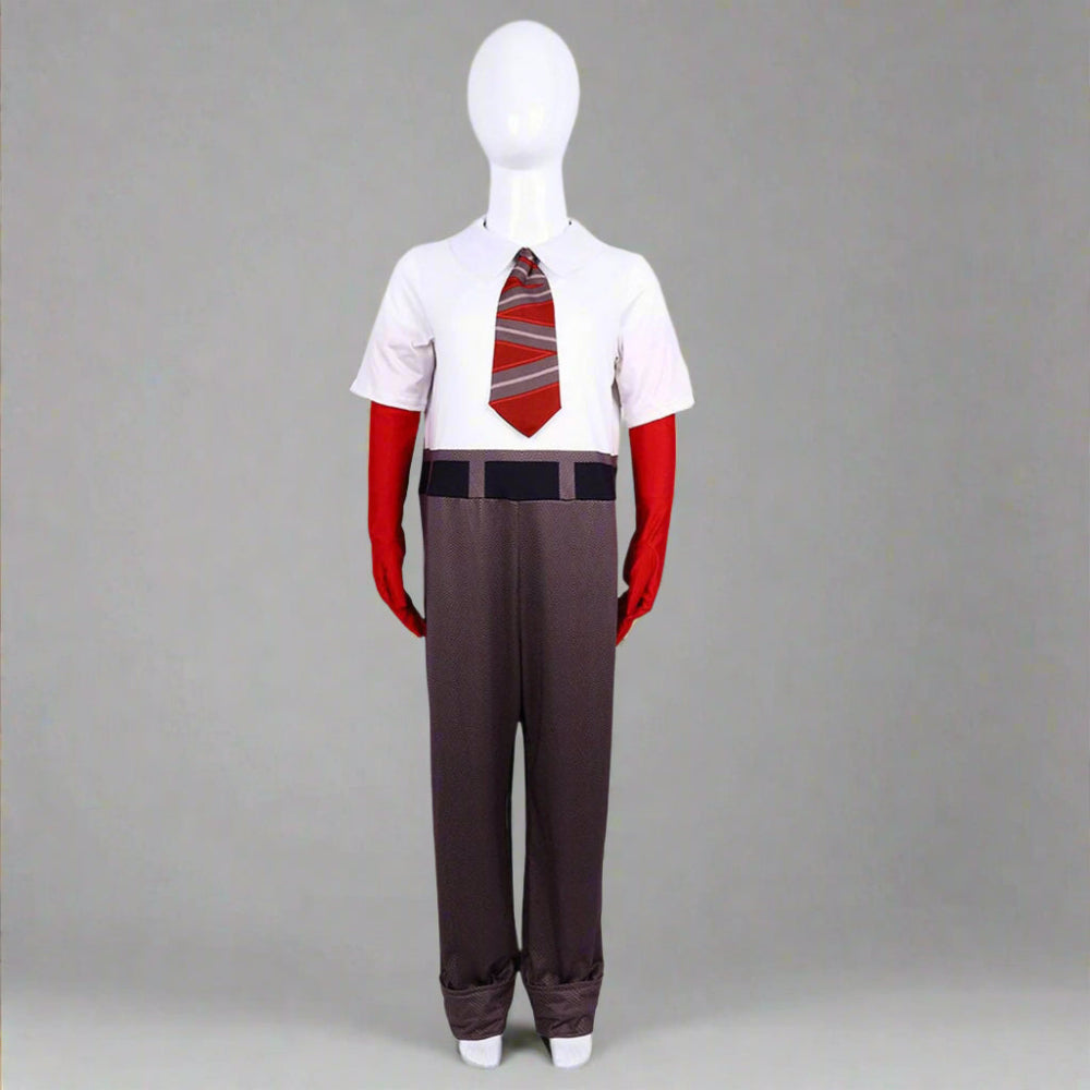 Halloween Cosplay Anger Jumpsuit Costume Gloves Tie Polyester Spandex