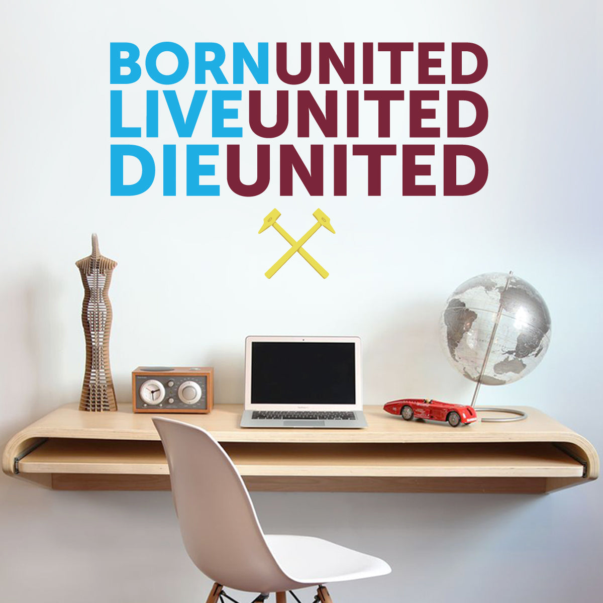 West Ham United Football Club - 'Born, Live, Die' Quote Wall Decal