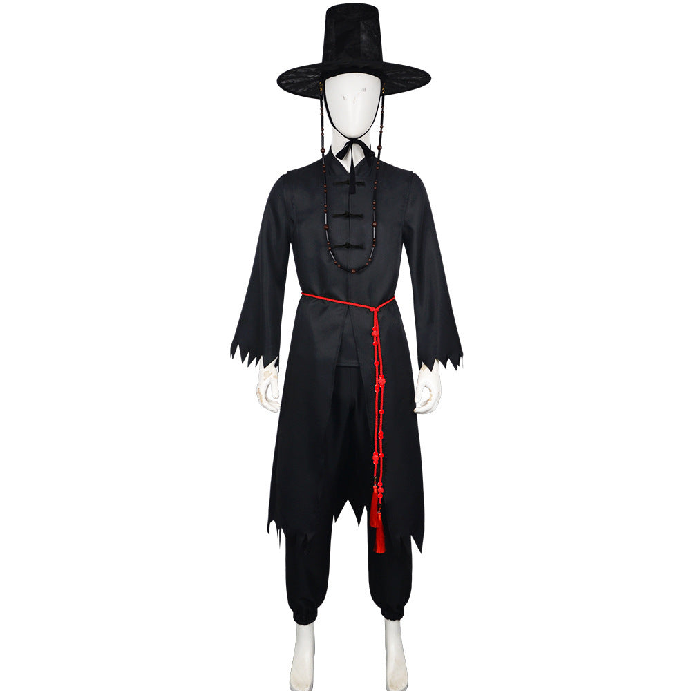 Boys Black Halloween Costume Set Korean Hanbok