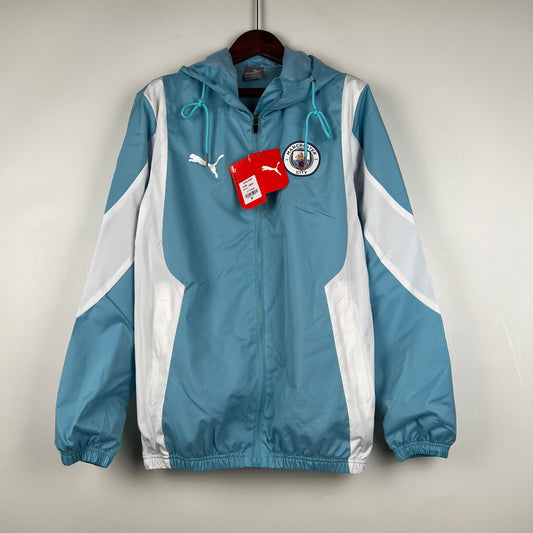 23/24 Manchester City Windbreaker Lightweight Sky Blue Football Jacket
