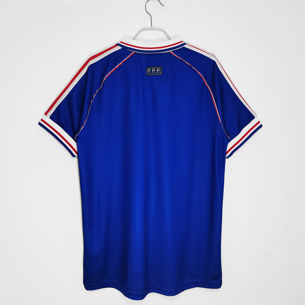 France 1998 Retro Jersey – Embroidered French National Team Crest and Player Number