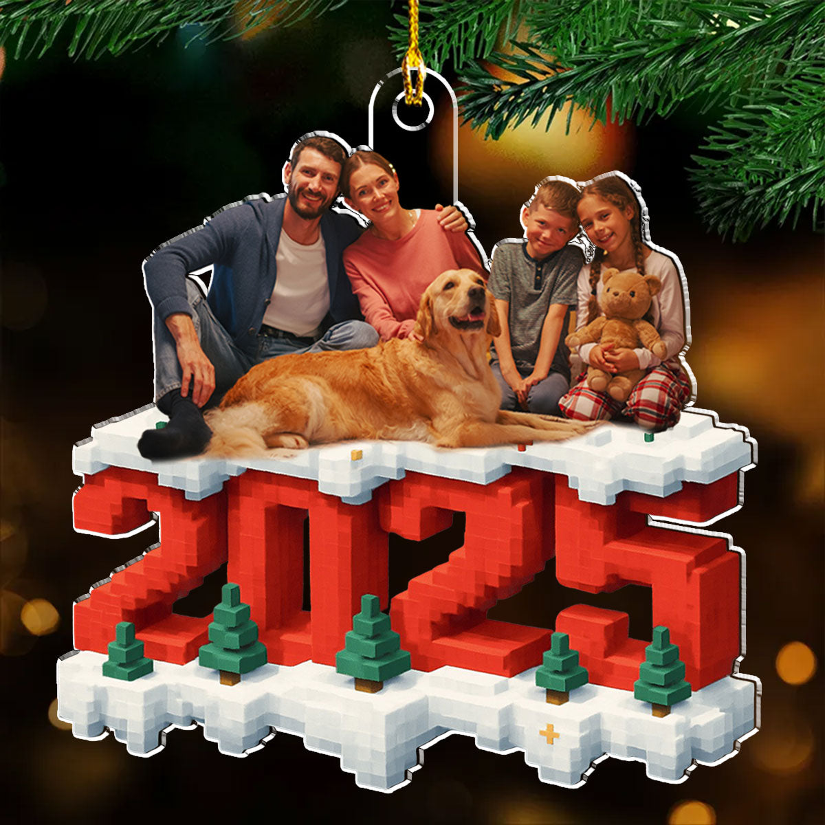 All Of Us In This Year Photo - Personalized Custom 3D Effect Acrylic Ornament