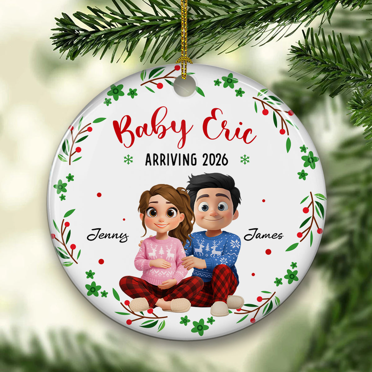 Arrive To This World - Personalized Custom Ceramic Ornament