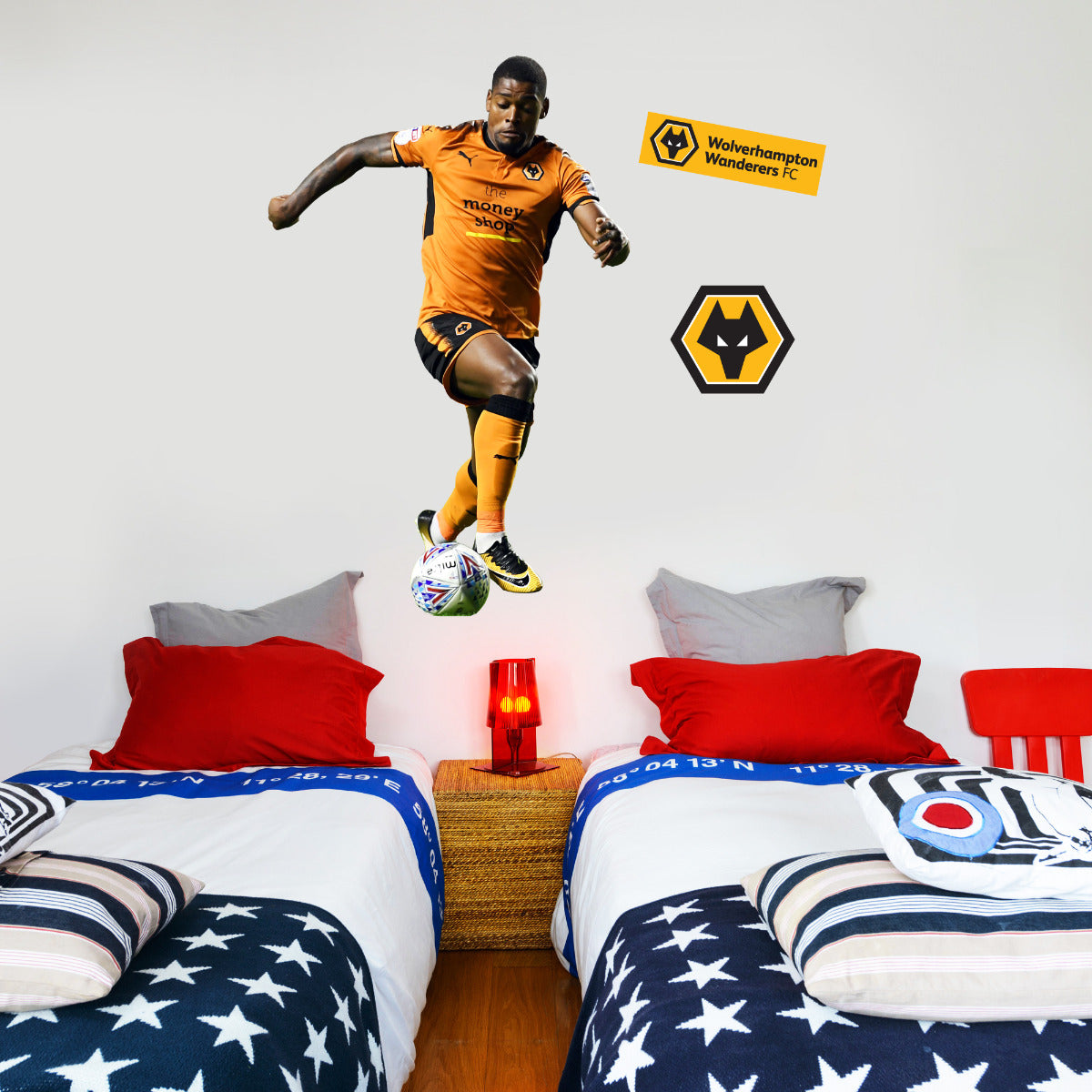 Wolves F.C. - Ivan Cavaleiro Player Decal + Wolves Wall Sticker Set