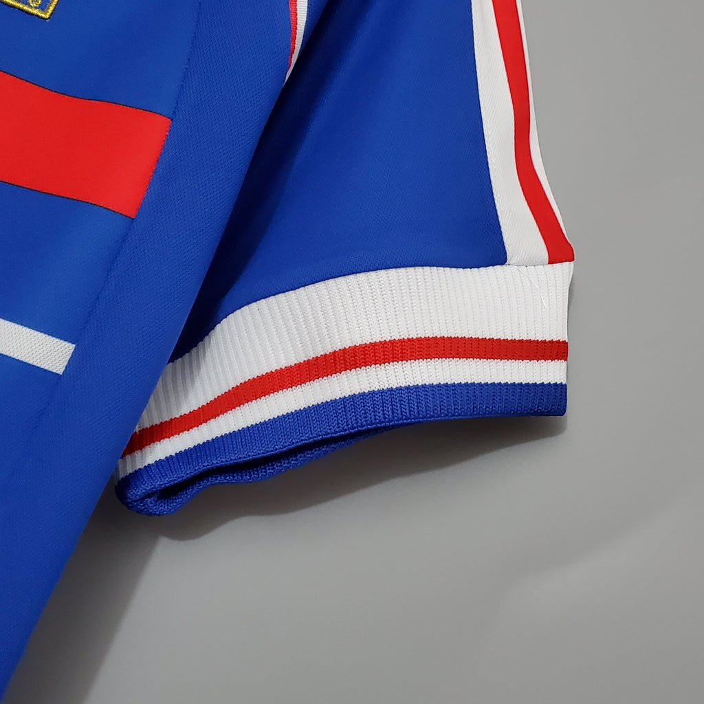 France 1998 Retro Jersey – Vintage Blue and Red Sleeve Design