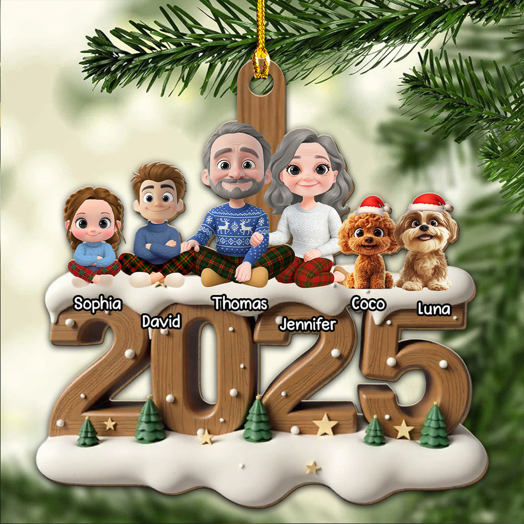 As A Family Now Onwards - Personalized Custom 3D Effect Wood Ornament