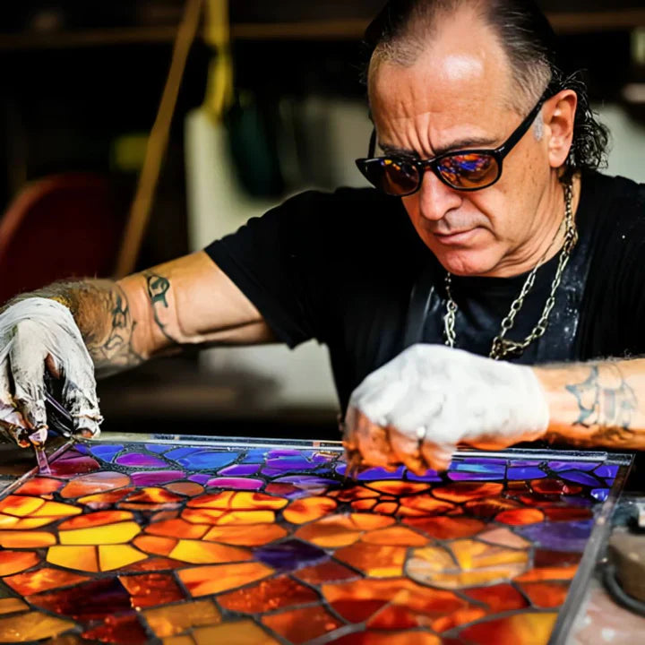 Stained Glass Cat Table Lamp