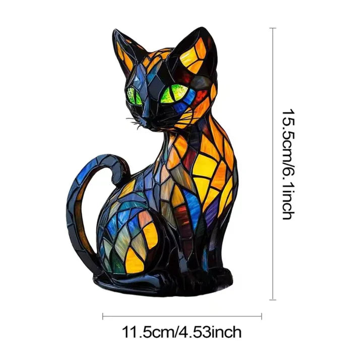 Stained Glass Cat Table Lamp