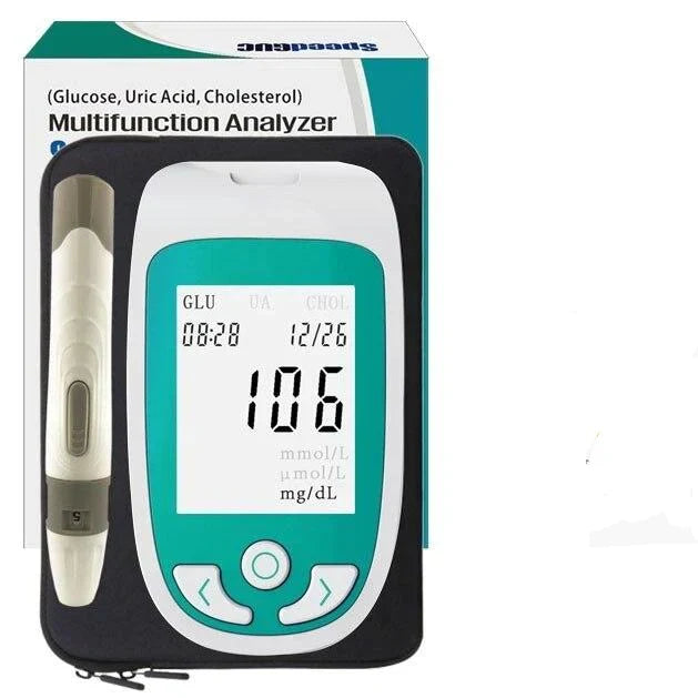 Digital Blood Glucose Cholesterol Monitor Kit Home Health Testing