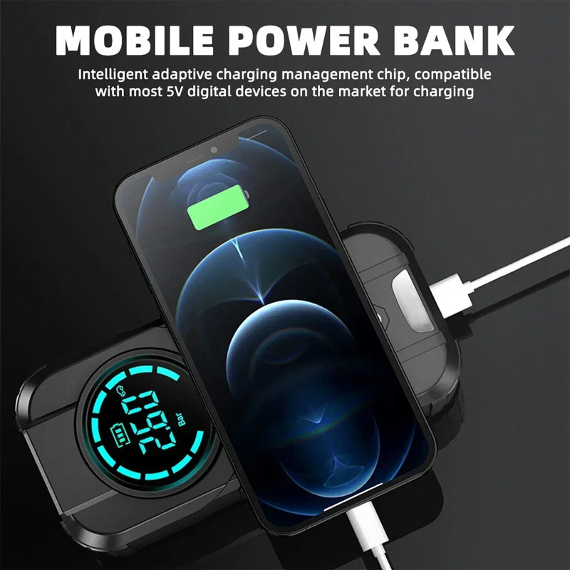 Compact Car Air Pump Jump Starter LED Light