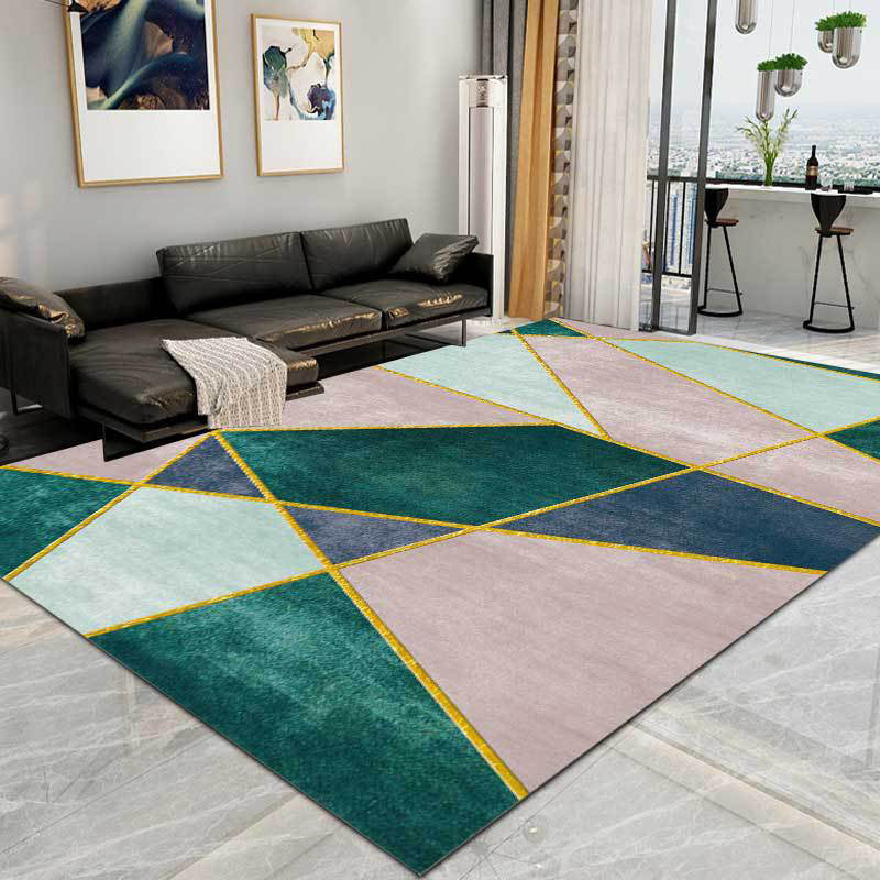 Area Rug Modern Geometric Polyester Living Room